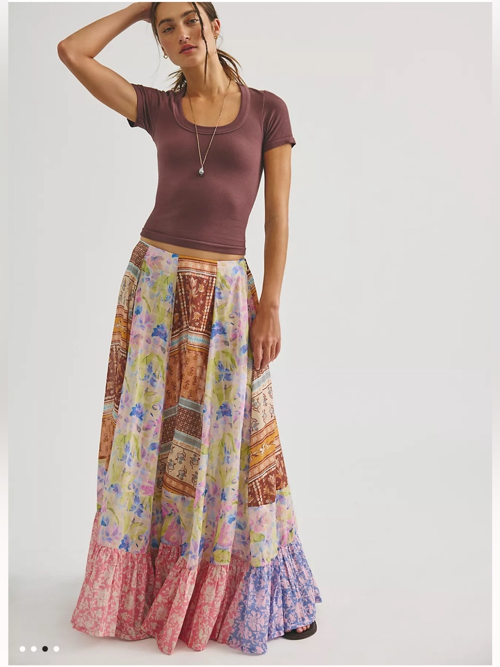 FREE PEOPLE | Santa Eulalia Printed Maxi Skirt |